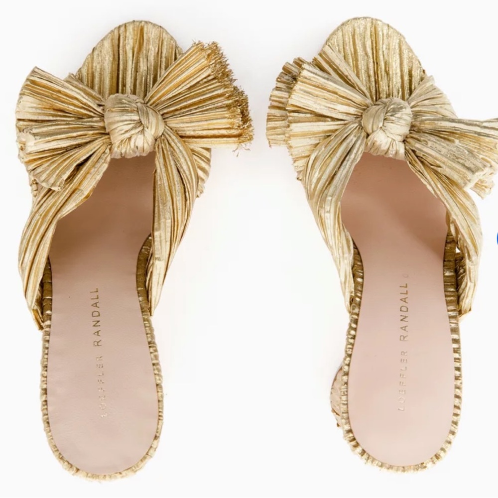 Loeffler Randall Penny High Heel Pleated Knot Gold